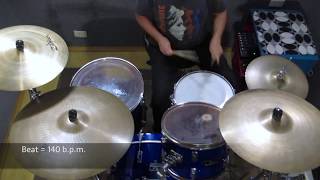 Como tocar a drum intro de Lee Kerslake em Over The Mountain Ozzy Osbourne [upl. by Anina]