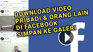 Cara Download Video di Facebook Tanpa Aplikasi [upl. by Reffinej]