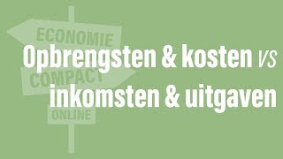 Inkomsten versus Opbrengsten  Economie Compact Online [upl. by Eenehs313]