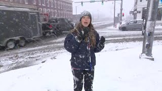 The Weather Channel Katie Tutrone reporting from Oswego NY [upl. by Couture635]