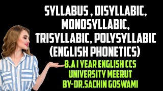 SYLLABUS ENGLISH PHONETICS BA I YEAR ENGLISH CCS UNIVERSITY MEERUT [upl. by Eugenides]