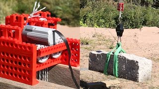 Lego Motor Lifts a Rock 88kg195lb [upl. by Griffiths]