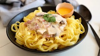 Recette  Tagliatelles à la carbonara [upl. by Jacobsen]