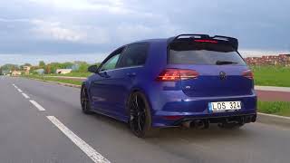 GOLF R MK7 LAUNCH CONTROL  CUSTOM CAT BACK EXHAUST [upl. by Alabaster]