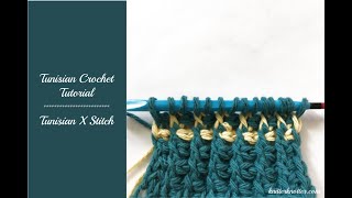 Tunisian Crochet Tutorial  How to make a Tunisian X Stitch  Left handed [upl. by Kristian]