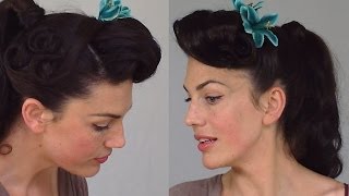 Pin Up Ponytail  Easy amp Practical Vintage Hairstyle  Fitfully Vintage [upl. by Anadal]