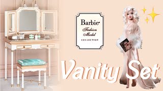 Barbie Fashion Model Collection Vanity Set amp Honey in Hollywood Silkstone Review B3436ampK7919 [upl. by Ahl]