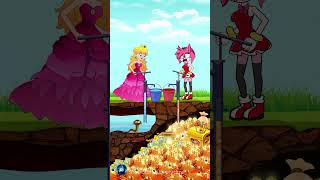 NEVER GIVE UP 👸 Princess Peach vs Amy Sonic 💚 shorts tiktok Story fairytales viral [upl. by Asirrac]