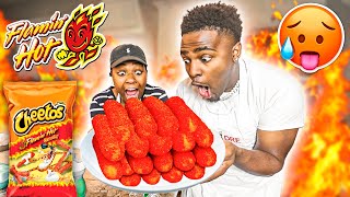 GIANT FLAMIN HOT CHEETOS MOZZARELLA STICKS  DIY COOKING WITH THE EMPIRE FAMILY [upl. by Aleyam]