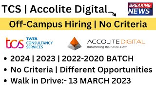 TCS  Accolite Digital OffCampus Hiring  2024 2023  20222018 BATCH No Criteria Dont Miss Apply [upl. by Ahsienar465]