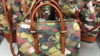 My Dooney amp Bourke Green Duck Camouflage Bags Olivia Drawstring amp the Dover Tote Purses [upl. by Eimot328]