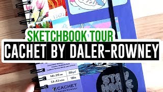 Review  sketchbook tour  Cachet by DalerRowney mixed media sketchbook [upl. by Tabbie834]