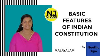 Basic Features of Indian Constitution  Malayalam [upl. by Foscalina]