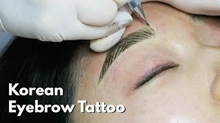 I Got My Eyebrows Tattooed in Korea  MicrobladingFeathering Eyebrows in Seoul Korea [upl. by Quackenbush293]