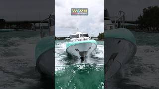 9 Million Dollar 115ft Yacht exits a Rough Haulover Inlet  Wavy Boats [upl. by Namad979]