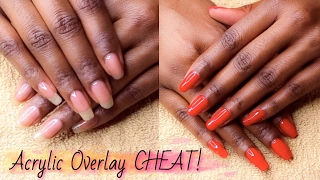 Acrylic Overlay On Natural Nail CHEAT Vitagel Strengthener For Stronger Nails  Simply Subrena [upl. by Nomzzaj]