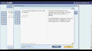 Solving A System Of 2 Equations With Echelon Method On InterActMath [upl. by Amimej896]