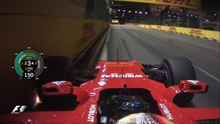 Sebastian Vettels Pole Lap  2017 Singapore Grand Prix [upl. by Mossman]