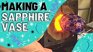 Making a Large Sapphire Vase with Glass Artist John Gibbons [upl. by Plato]