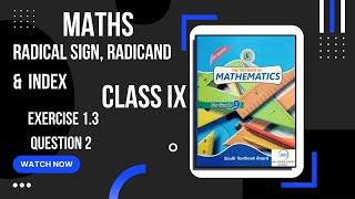 Radicand Index amp Radical Sign Unit 1 Exercise 13 Question 2 Sindh Board [upl. by Stanislas]