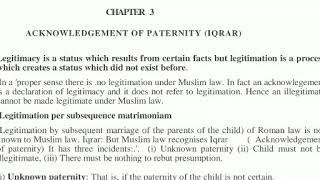 Acknowledgement of paternity in muslim law [upl. by Grindle]