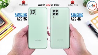 Samsung Galaxy A22 5G vs Samsung Galaxy A22 4G  Full Comparison ⚡ Which one is Best [upl. by Haleemaj526]