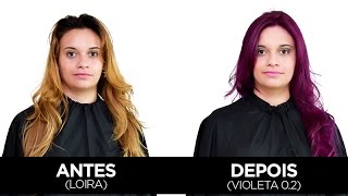 Transformação Cabelo Violeta 02  Intensive Repair Color Professional [upl. by Manvil810]