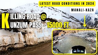 Manali to Kaza Road Trip EP3  Kaza Manali Highway  Kunzum Pass  Spiti valley bike trip 2024 [upl. by Assirahc]