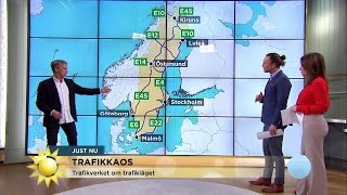 Här är trafikkaoset just nu  Nyhetsmorgon TV4 [upl. by Sug182]