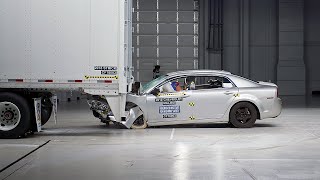 Strick semitrailer underride guard test  IIHS TOUGHGUARD winner [upl. by Anasiul]