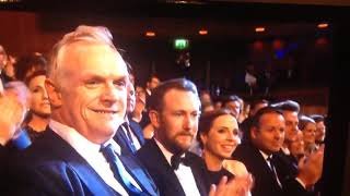 Greg Davies claps awkwardly at the camera  BAFTAs 2017 [upl. by Thackeray644]