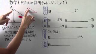 【数学】中346 相似の証明チャレンジ Lv1 [upl. by Llorre]