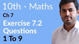 Class 10 Math Chapter 7  Exercise 72 Question 1 to 9  10th Class Math Chapter 7 [upl. by June]