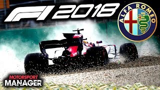 SHOVED OFFTRACK SIGNING ALONSO  F1 2018 Alfa Romeo Manager Career Part 14 [upl. by Suiravaj]