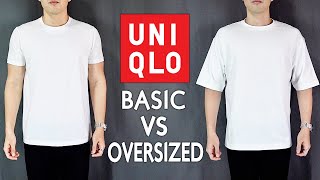 Uniqlo Basic TShirt VS AIRism Oversized TShirt  WORTH IT [upl. by Aidas]