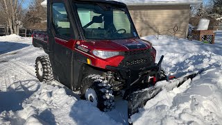 Polaris Ranger XP 1000 Northstar Plowing Snow [upl. by Oah]