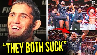 ISLAM MAKHACHEV REACTS TO LEON EDWARDS VS COLBY COVINGTON HIGHLIGHTS UFC 296 [upl. by Tonina]