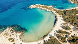 Chalkidiki  Greece  4K Drone Footage  Beautiful Beaches in Sithonia amp Kassandra [upl. by Luckett993]