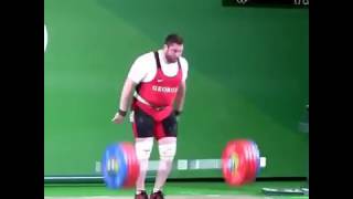 Lasha Talakhadze 105kg snatching a then world record of 215 kg [upl. by Hamilton389]