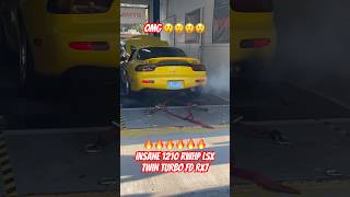 INSANE 1210 HP RX7 LSX Twin Turbo shorts boosted lsswap 1200hp [upl. by Liederman]