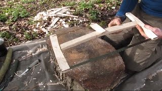 Bushcraft Collapsible Bucksaw How to make one in camp using basic bushcraft tools [upl. by Dulcinea]