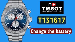 How to change the battery TISSOT PRS 516 CHRONOGRAPH T13161711 [upl. by Aivatnohs]