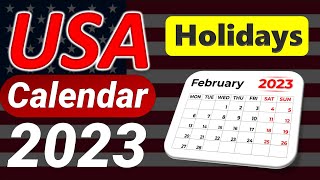 USA Holiday Calendar 2023  United States Federal and State Holidays 2023 [upl. by Drawdesemaj225]