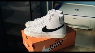 Nike Blazer Mid 77 Vintage quot White  Black quot  Quick Unboxing [upl. by Derby164]