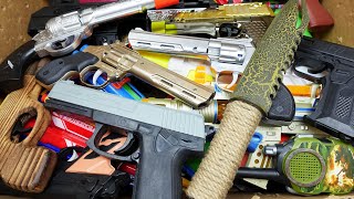 Toy Pistol Gun Case Bayonet Knife  Revolver Pistols and Machine Gun Toys [upl. by Quentin]