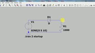 Simulation of Half Wave Rectifier Circuit in LTspice software [upl. by Pantia]