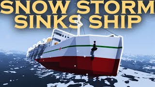 Snow Storm Sinks Ship  Stormworks Build and Rescue [upl. by Sandie368]