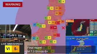 2022 Fukusima Japan Earthquake with Earthquake and Tsunami Warning [upl. by Cowey436]