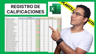 Cómo hacer un Registro de Calificaciones en Excel paso a paso [upl. by Kerry]