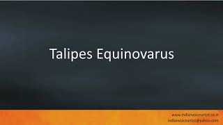 Pronunciation of the words quotTalipes Equinovarusquot [upl. by Nadnal]